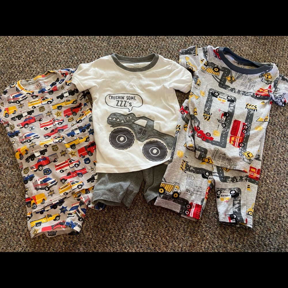 Three pairs of (4t) toddler boys summer pajamas
